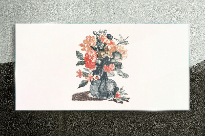 Glasbild Blumenarrangement in einer Vase