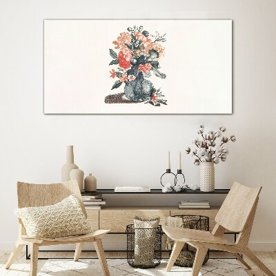 Glasbild Blumenarrangement in einer Vase