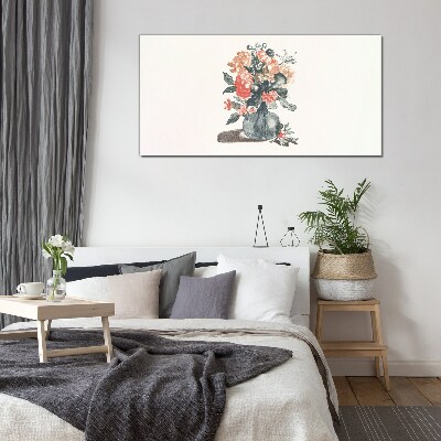 Glasbild Blumenarrangement in einer Vase