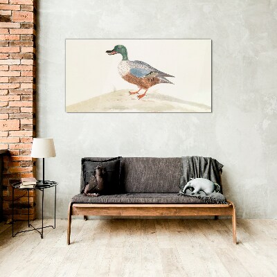 Bild auf glas Ente vor einem Hintergrund aus zarten Farben