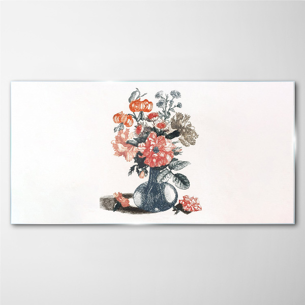 Glasbild Blumenarrangement in einer Vase