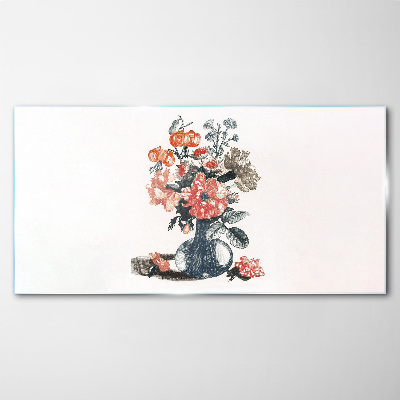 Glasbild Blumenarrangement in einer Vase