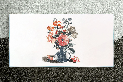 Glasbild Blumenarrangement in einer Vase