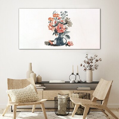 Glasbild Blumenarrangement in einer Vase
