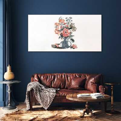 Glasbild Blumenarrangement in einer Vase