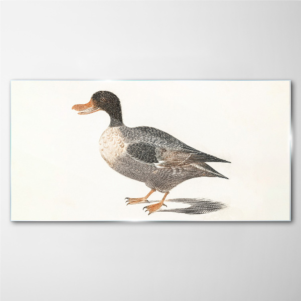 Glasbild Ente im naturalistischen Stil