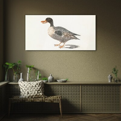 Glasbild Ente im naturalistischen Stil