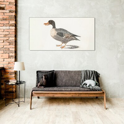 Glasbild Ente im naturalistischen Stil