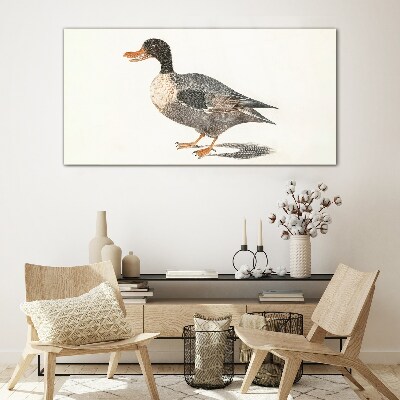 Glasbild Ente im naturalistischen Stil