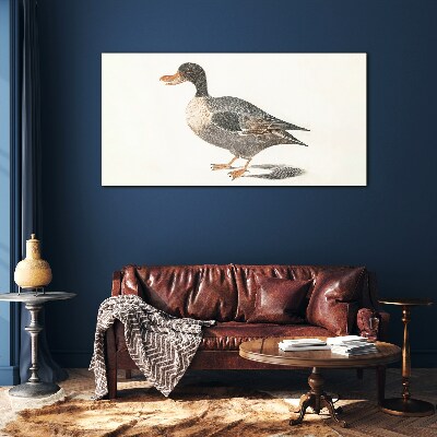Glasbild Ente im naturalistischen Stil