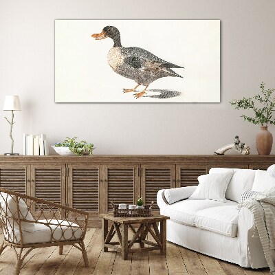 Glasbild Ente im naturalistischen Stil