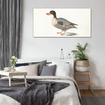 Glasbild Ente im naturalistischen Stil