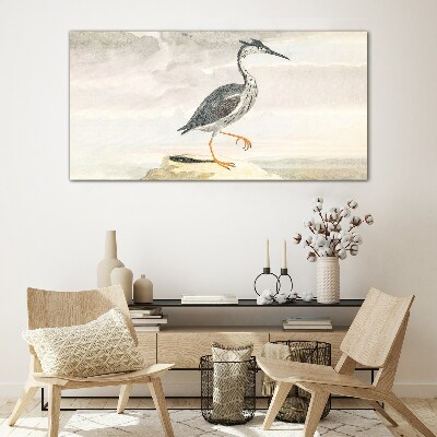 Glasbild Ein Zugvogel vor der Kulisse der Natur