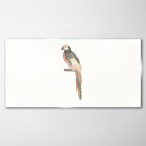 Foto glasbild Vogel auf einem Ast