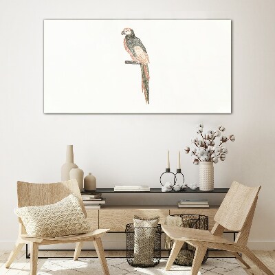 Foto glasbild Vogel auf einem Ast