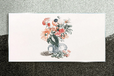 Glasbild Blumenstrauß in einer Vase