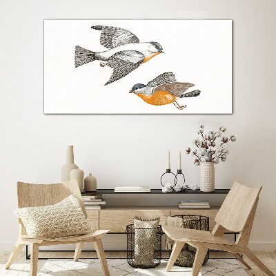 Glasbild Vögel im Flug