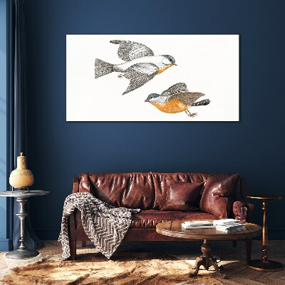 Glasbild Vögel im Flug