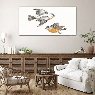 Glasbild Vögel im Flug