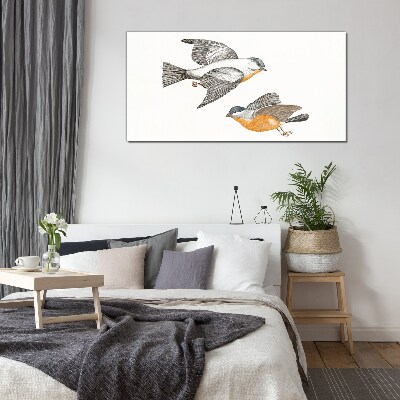 Glasbild Vögel im Flug