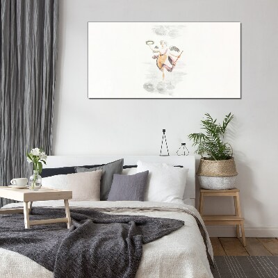 Glasbild Engel mit Kranz