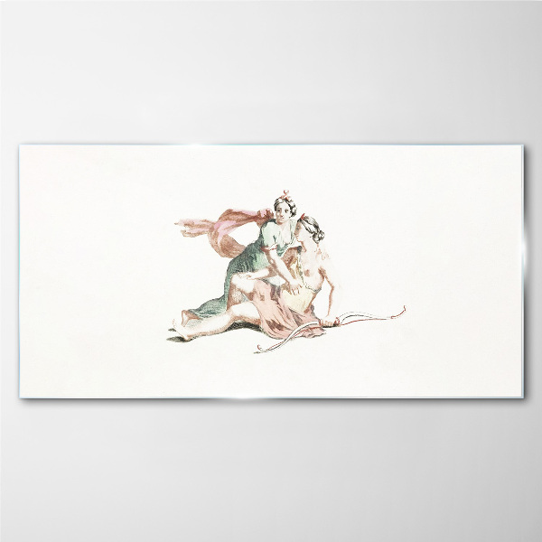 Glasbild Mythologische Szene mit weiblichen Figuren