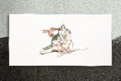 Glasbild Mythologische Szene mit weiblichen Figuren
