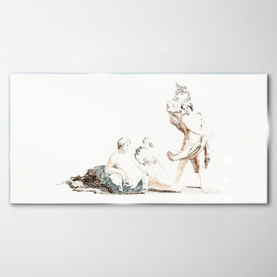 Glasbild Eine Szene aus dem Künstlerleben