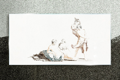 Glasbild Eine Szene aus dem Künstlerleben