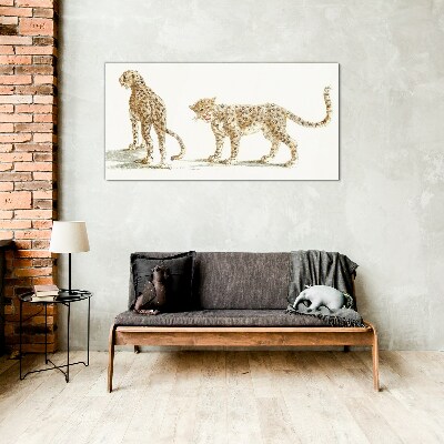 Glasbild Tiere Katzen Leoparden