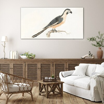 Glasbild Vogel auf einem Ast