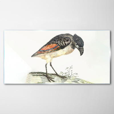 Glasbild Ein Vogel vor einem natürlichen Hintergrund