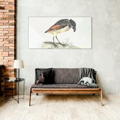 Glasbild Ein Vogel vor einem natürlichen Hintergrund
