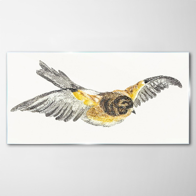 Glasbild Tier-Vogel-Zeichnung