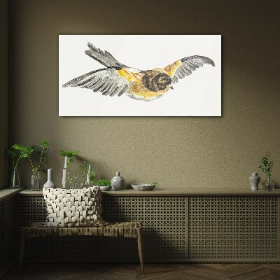 Glasbild Tier-Vogel-Zeichnung