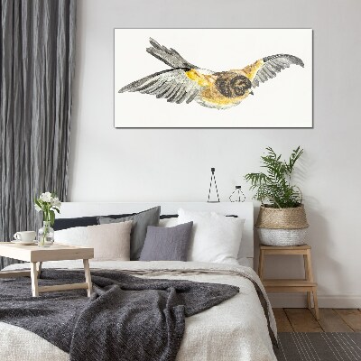 Glasbild Tier-Vogel-Zeichnung