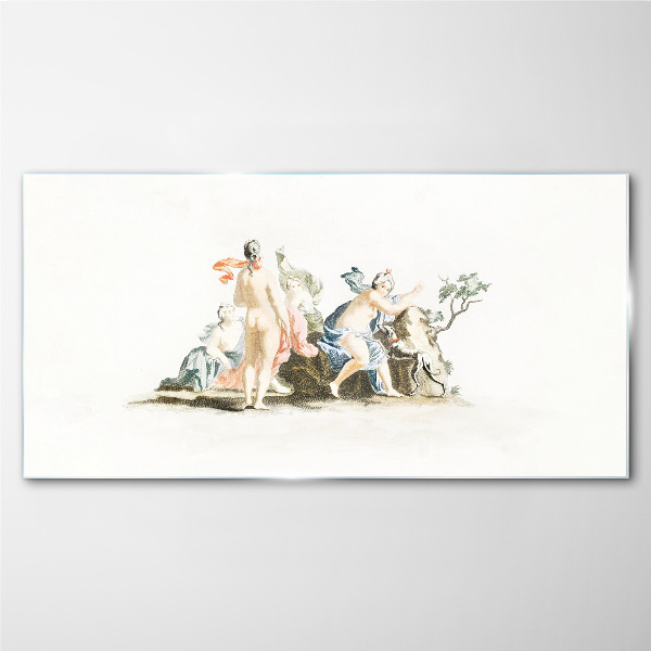 Glasbild Mythologische Szene in Pastellfarben