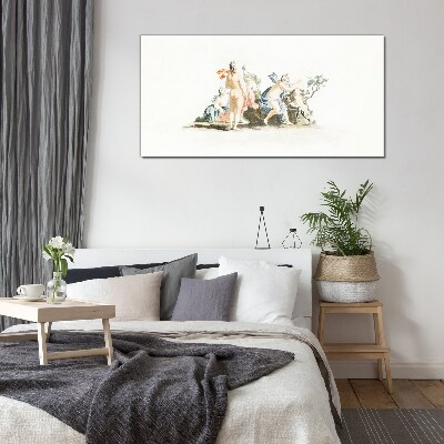 Glasbild Mythologische Szene in Pastellfarben