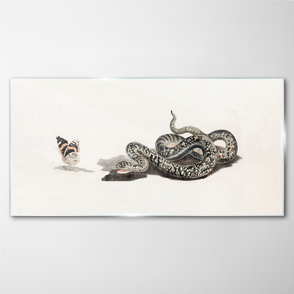 Glasbild Zeichnen eines Tierschlangenschmetterlings