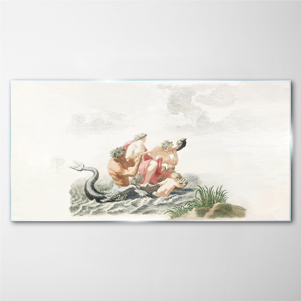 Glasbild Mythische Szene auf dem Wasser