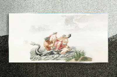 Glasbild Mythische Szene auf dem Wasser