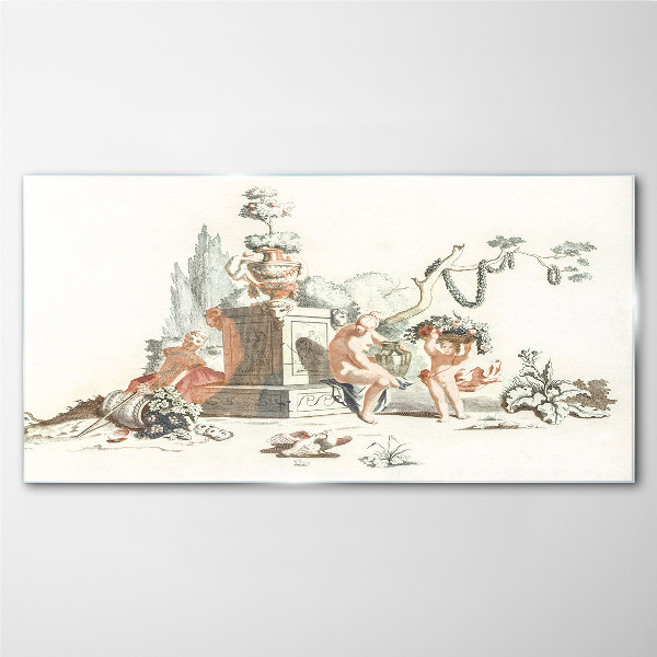 Glasbild Mythologische Szene mit Figuren