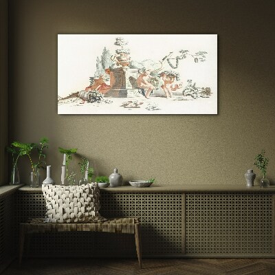 Glasbild Mythologische Szene mit Figuren