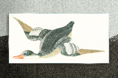 Glasbild Fliegender Vogel in Pastellfarben