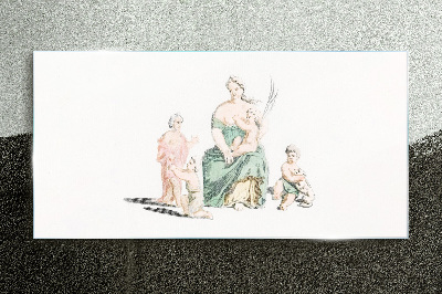 Glasbild Familie in Pastelltönen