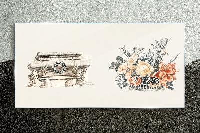 Bild auf glas Stillleben mit Vase und Blumen