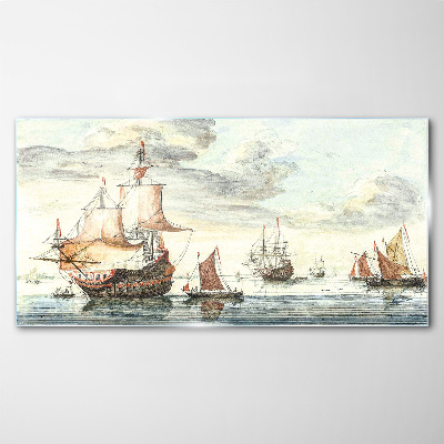 Glasbild Kreuzfahrt mit historischen Segelschiffen