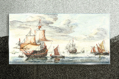 Glasbild Kreuzfahrt mit historischen Segelschiffen
