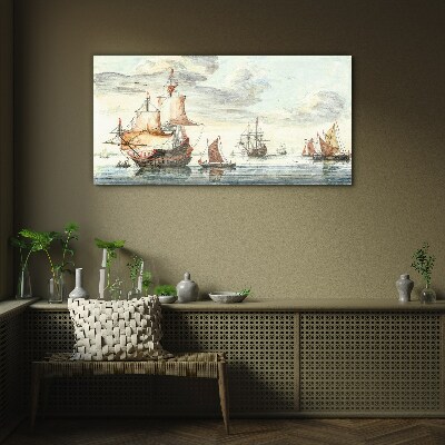 Glasbild Kreuzfahrt mit historischen Segelschiffen