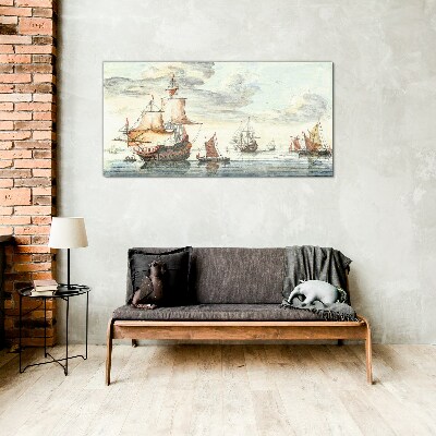 Glasbild Kreuzfahrt mit historischen Segelschiffen